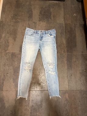 American Eagle Outfitters Light Blue Distressed Jeggings